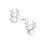 KAYA sieraden Luxury Silver Children's Earrings Reindeer with Pearl
