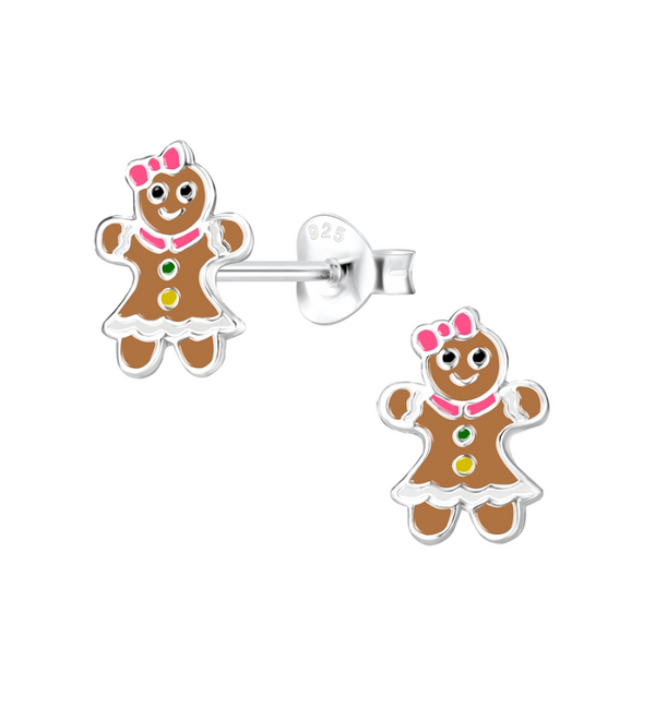KAYA sieraden Silver Gingerbread Children's Earrings