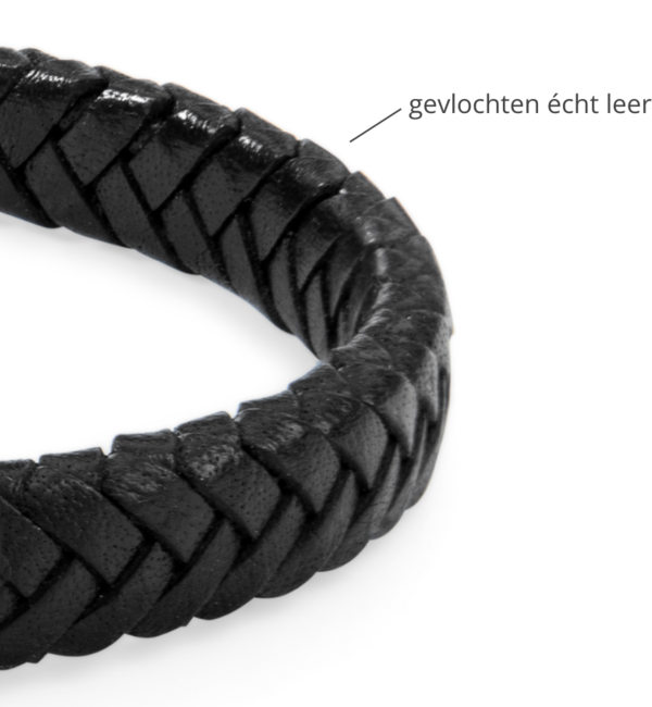 KAYA sieraden Boys' Braided Leather Bracelet with Engraving