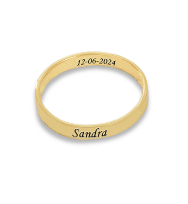 KAYA sieraden Personalized Ring with Engraving – Gold Plated