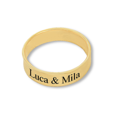 KAYA sieraden Personalized Ring with Engraving 5 mm – Gold Plated