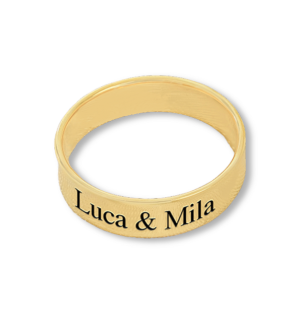 KAYA sieraden Personalized Ring with Engraving 5 mm - Gold Plated