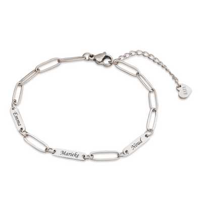 KAYA sieraden Link bracelet with 3 Names 'Closed Forever' - Copy