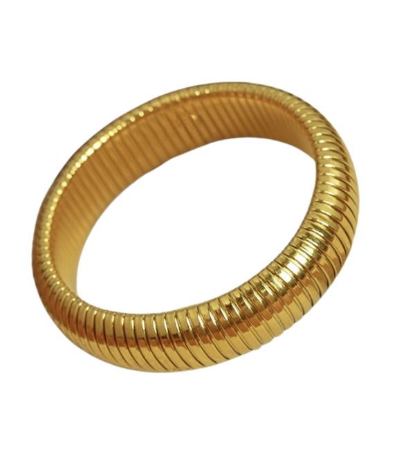 KAYA sieraden Elastic bracelet with stripes I Medium | Stainless Steel