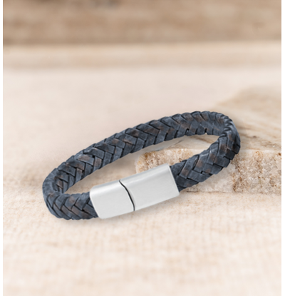 KAYA sieraden Check Tanja -> Boys' Braided Leather Bracelet | Black - Copy