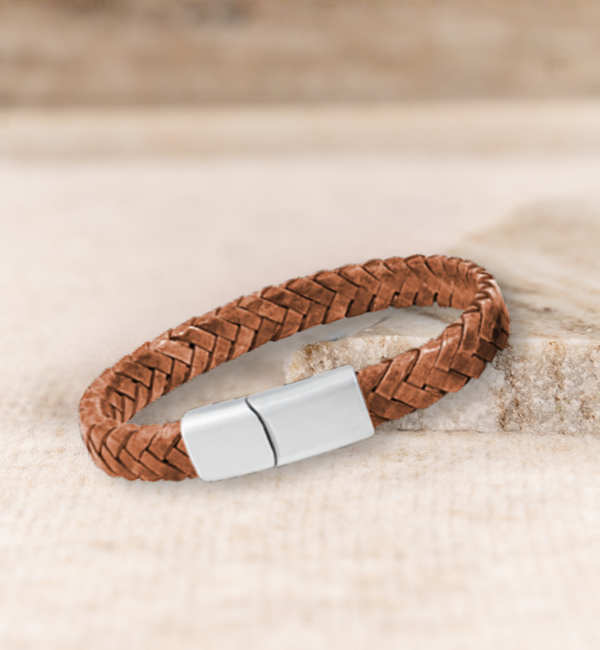 KAYA sieraden Jongens Armband Gevlochten Leer