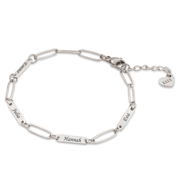 KAYA sieraden Personalized Name Bracelet ‘Paperclip’ | Create Your Own