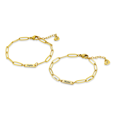 KAYA sieraden Link bracelet with 1 name - Stainless Steel - Copy