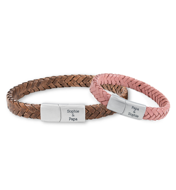 KAYA sieraden Father & Daughter Bracelet Set with Engraving