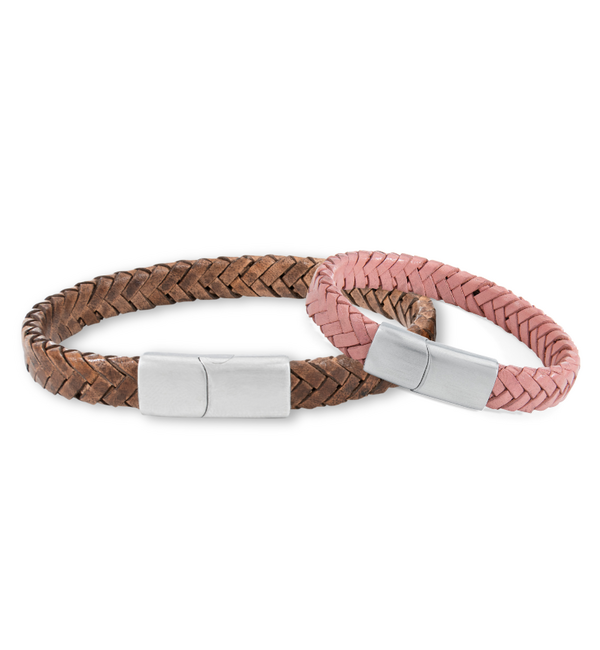 KAYA sieraden Vader & Dochter Leren Armbanden Set