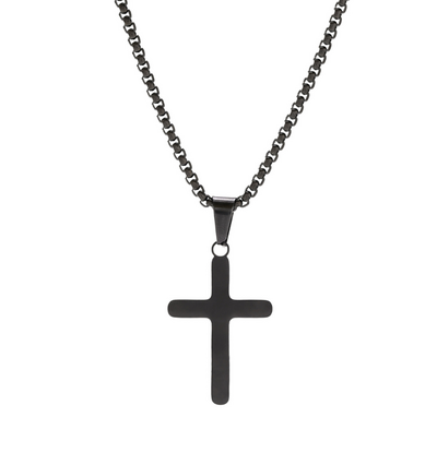 KAYA sieraden Steel men's necklace Cross | Black