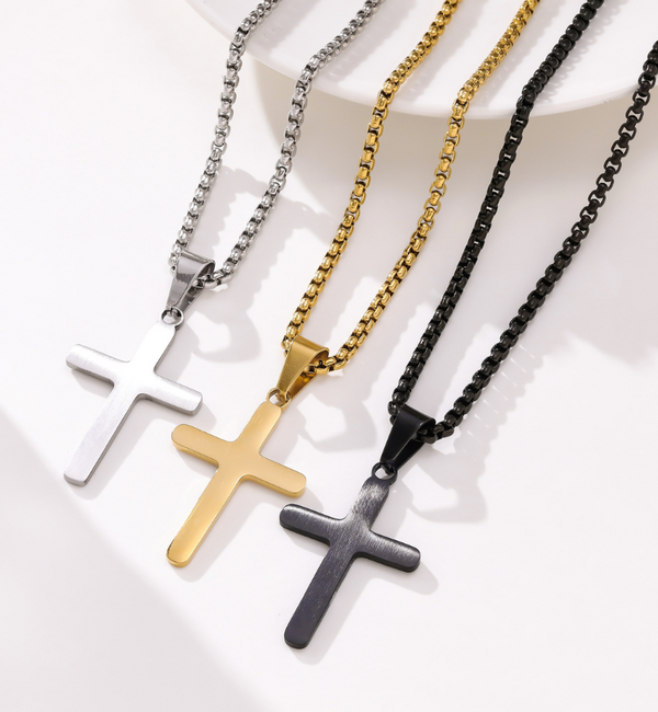 KAYA sieraden Stalen herenketting Kruis | Stainless Steel