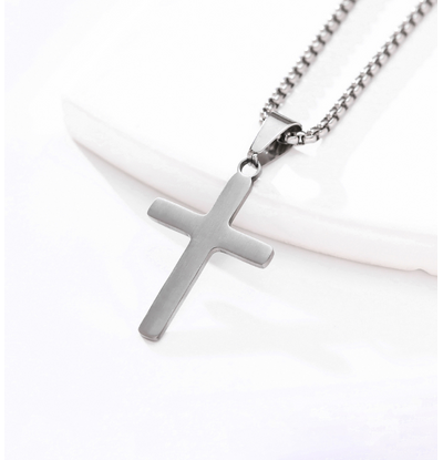 KAYA sieraden Steel Men's Necklace Cross | Silver