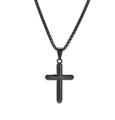KAYA sieraden Stalen Bold herenketting Kruis | Zwart