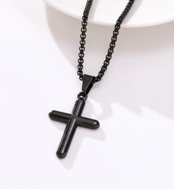 KAYA sieraden Steel Bold Men's Cross Necklace | Black