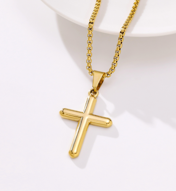 KAYA sieraden Stalen Bold herenketting Kruis | Goud