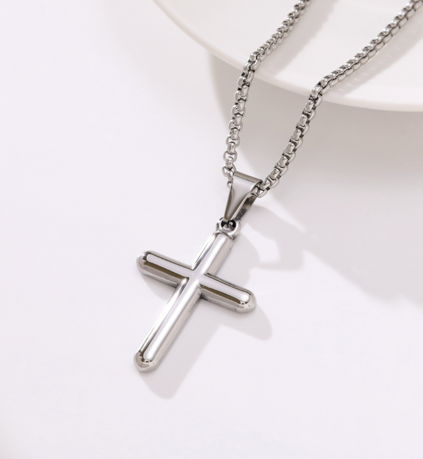 KAYA sieraden Steel Bold Men's Cross Necklace | Silver