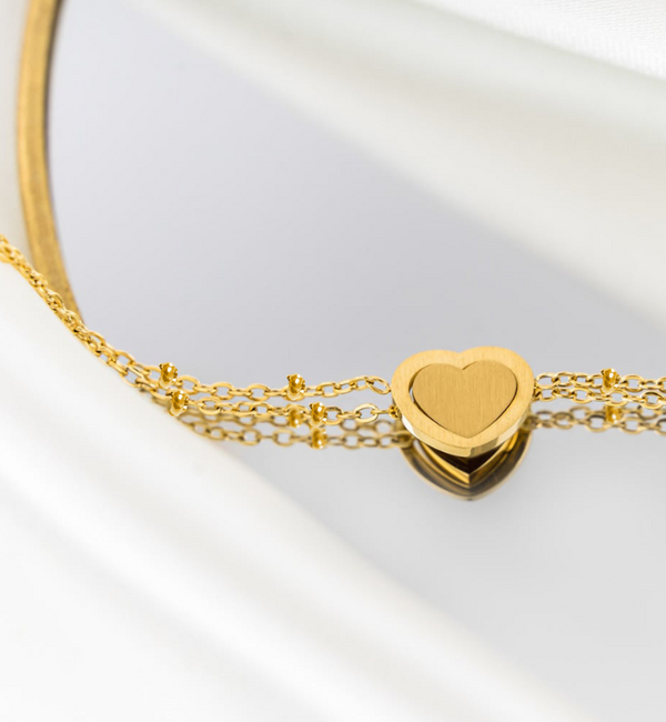 KAYA sieraden Mother & Daughter bracelet set with heart | Stainless Steel