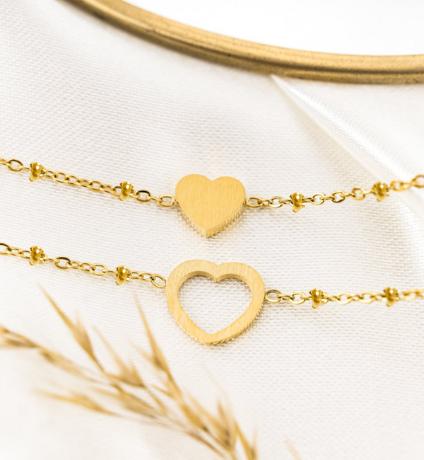 KAYA sieraden Moeder & Dochter Armbanden Set met Hartje | Stainless Steel