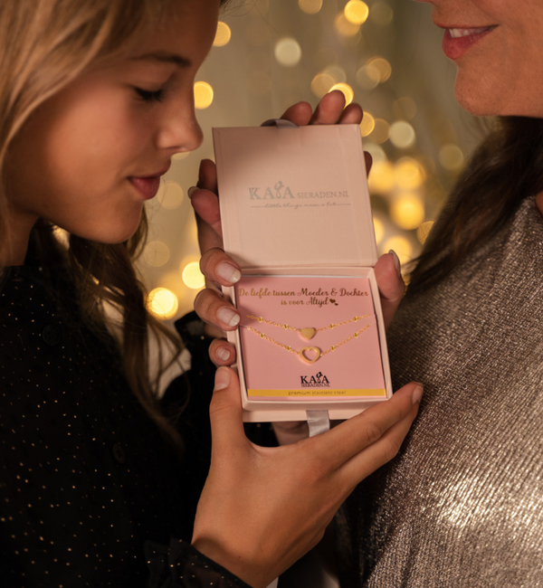 KAYA sieraden Kerst Armbanden Set 'Moeder & Dochter'