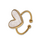 KAYA sieraden Adjustable Statement Ring with Mother of Pearl Heart | Stainless Steel
