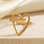 KAYA sieraden Verstelbare Ring met Open Hart | Hammered | Stainless Steel