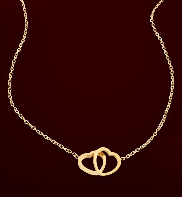 KAYA sieraden Ketting Connected Hearts | Stainless steel
