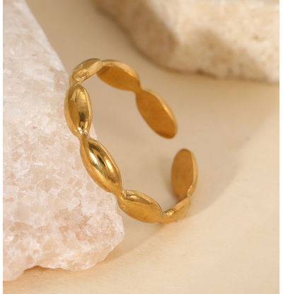 KAYA sieraden Adjustable Ring with Oval Patterns