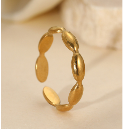 KAYA sieraden Adjustable Ring with Oval Patterns