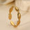 KAYA sieraden Adjustable Ring with Oval Patterns | Stainless Steel