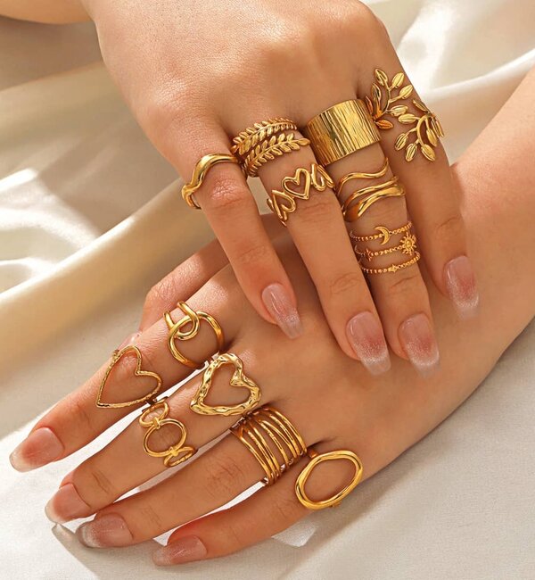 KAYA sieraden Verstelbare Ring met Open Hartjes | Stainless Steel