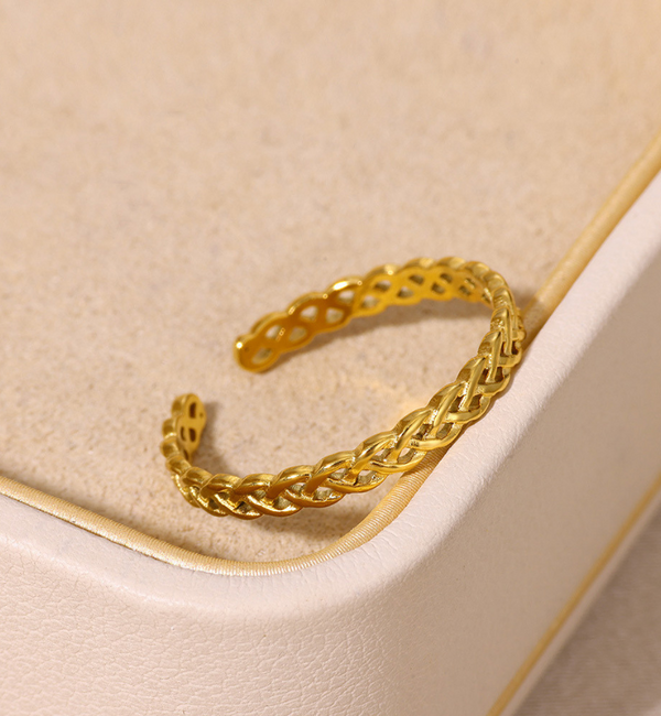 KAYA sieraden Minimalist Adjustable Ring Rope | Stainless Steel