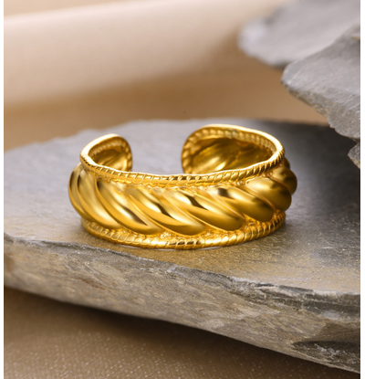 KAYA sieraden Adjustable Ring Chunky Twist