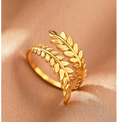 KAYA sieraden Verstelbare Ring Vintage Leaf