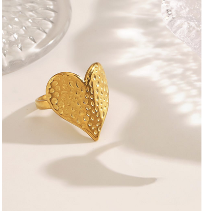 KAYA sieraden Adjustable Statement Ring Vintage Heart