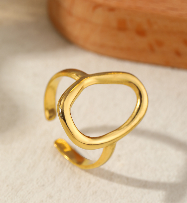 KAYA sieraden  Verstelbare Statement Ovaal | Stainless Steel