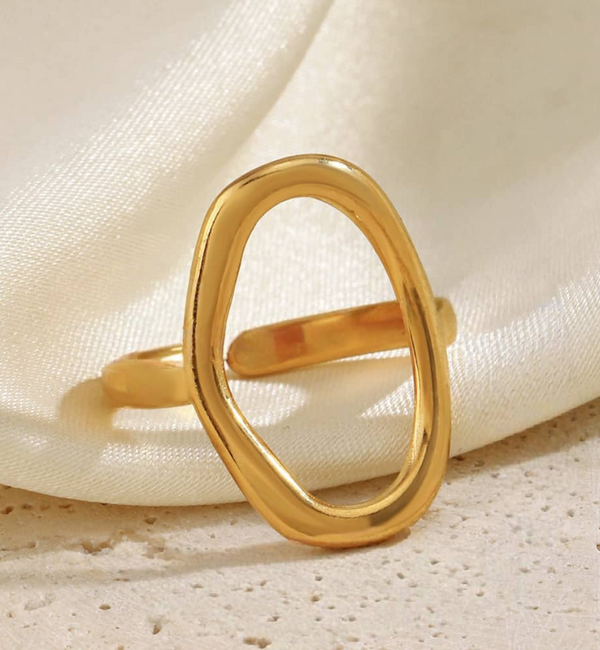 KAYA sieraden  Verstelbare Statement Ovaal | Stainless Steel