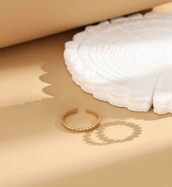 KAYA sieraden  Minimalistische Verstelbare Ring  Little Dots | Stainless Steel