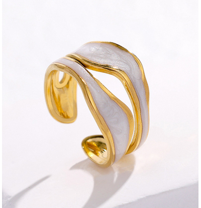 KAYA sieraden Verstelbare Ring Waves met Parelmoer