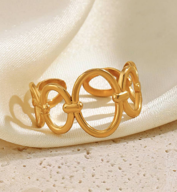 KAYA sieraden  Adjustable Statement Ring Midnight | Stainless Steel - Copy