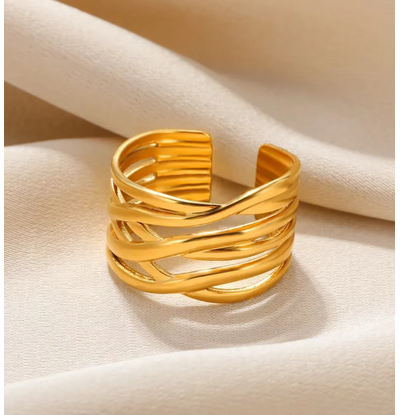 KAYA sieraden Verstelbare  Statement Ring  Curve