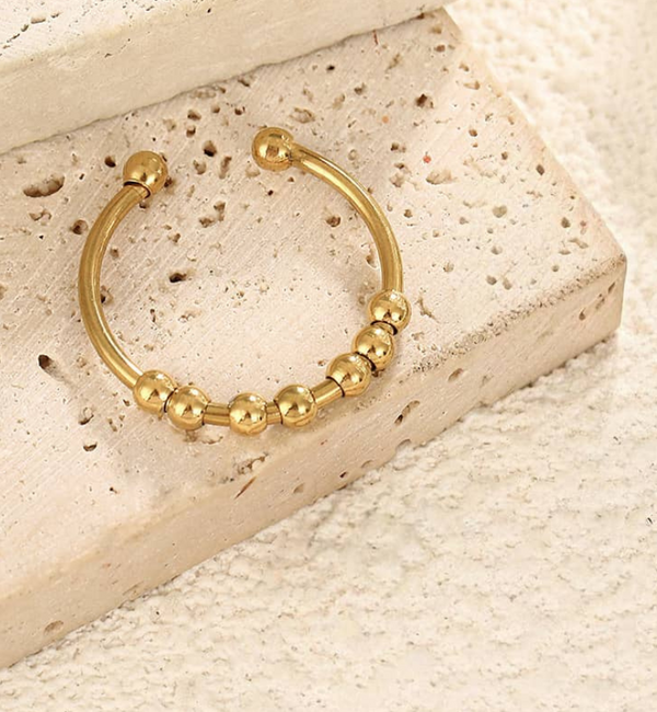 KAYA sieraden Minimalist Adjustable Ring Anxiety | Stainless Steel