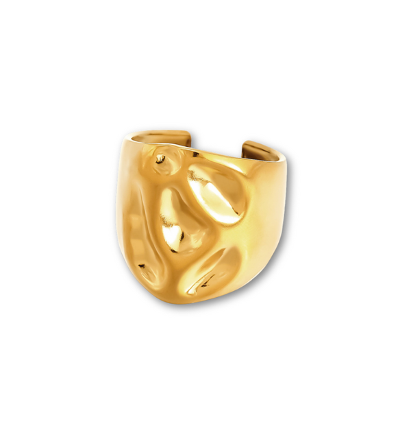 KAYA sieraden Verstelbare Statement Ring Bold & Gold |  Stainless Steel