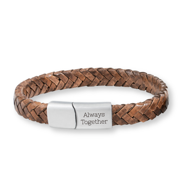 KAYA sieraden 3 Family Braided Leather Bracelet Set| with Engraving