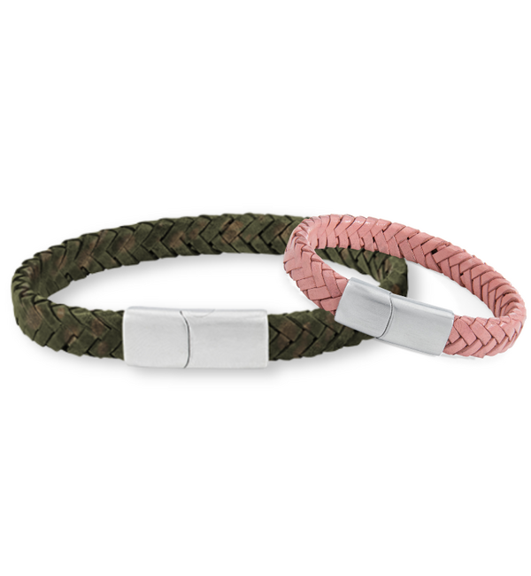 KAYA sieraden Father & Daughter Leather Bracelet Set