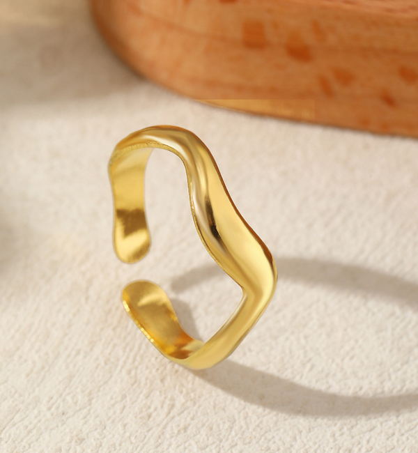 KAYA sieraden Minimalist Adjustable Ring Waves | Stainless Steel