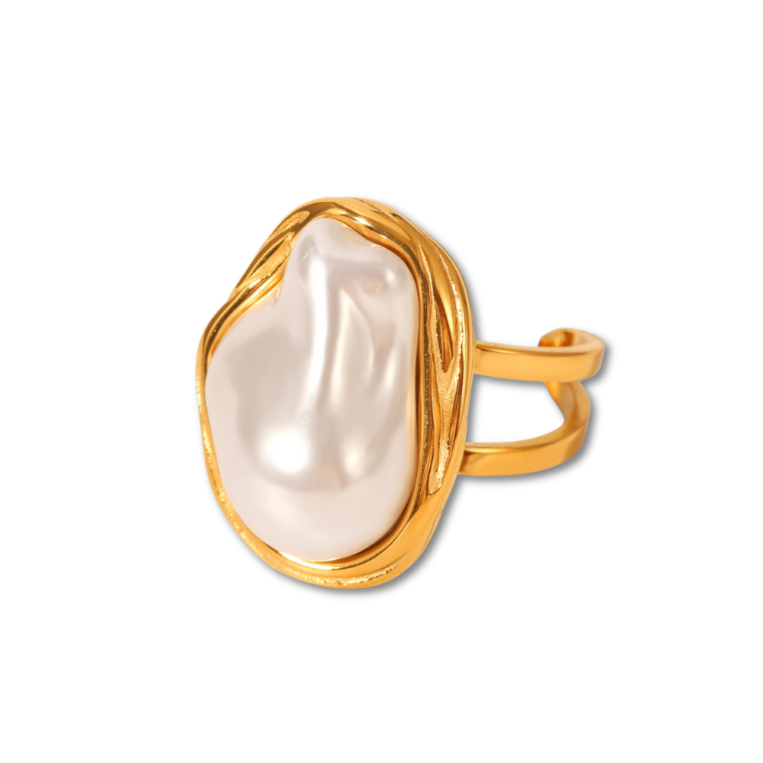 Art deco gouden parelring met diamantjes - juwelier antiquair Art deco gouden parelring met diamantjes - juwelier antiquair