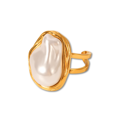 KAYA sieraden Adjustable Statement Ring with Pearl
