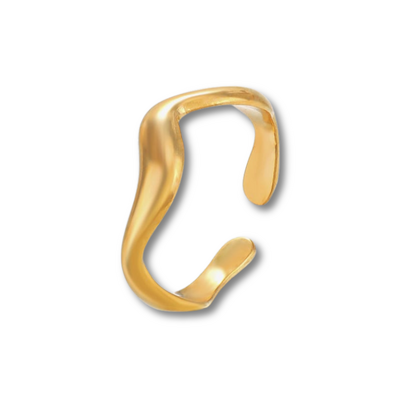 KAYA sieraden Adjustable Ring with Wave Structure Wave