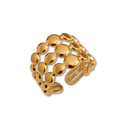 KAYA sieraden Adjustable Statement Ring Triple Dots